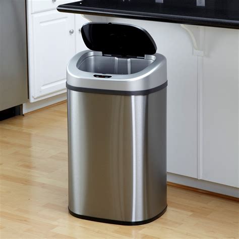 4 gal Plastic Garbage Can, Rectangle Waste Basket with Inner Bucket for Bathroom Kitchen. . Garbage cans at walmart